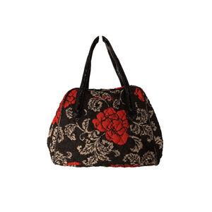 Women's Vera Bradley Black Red Floral Satchel One Size